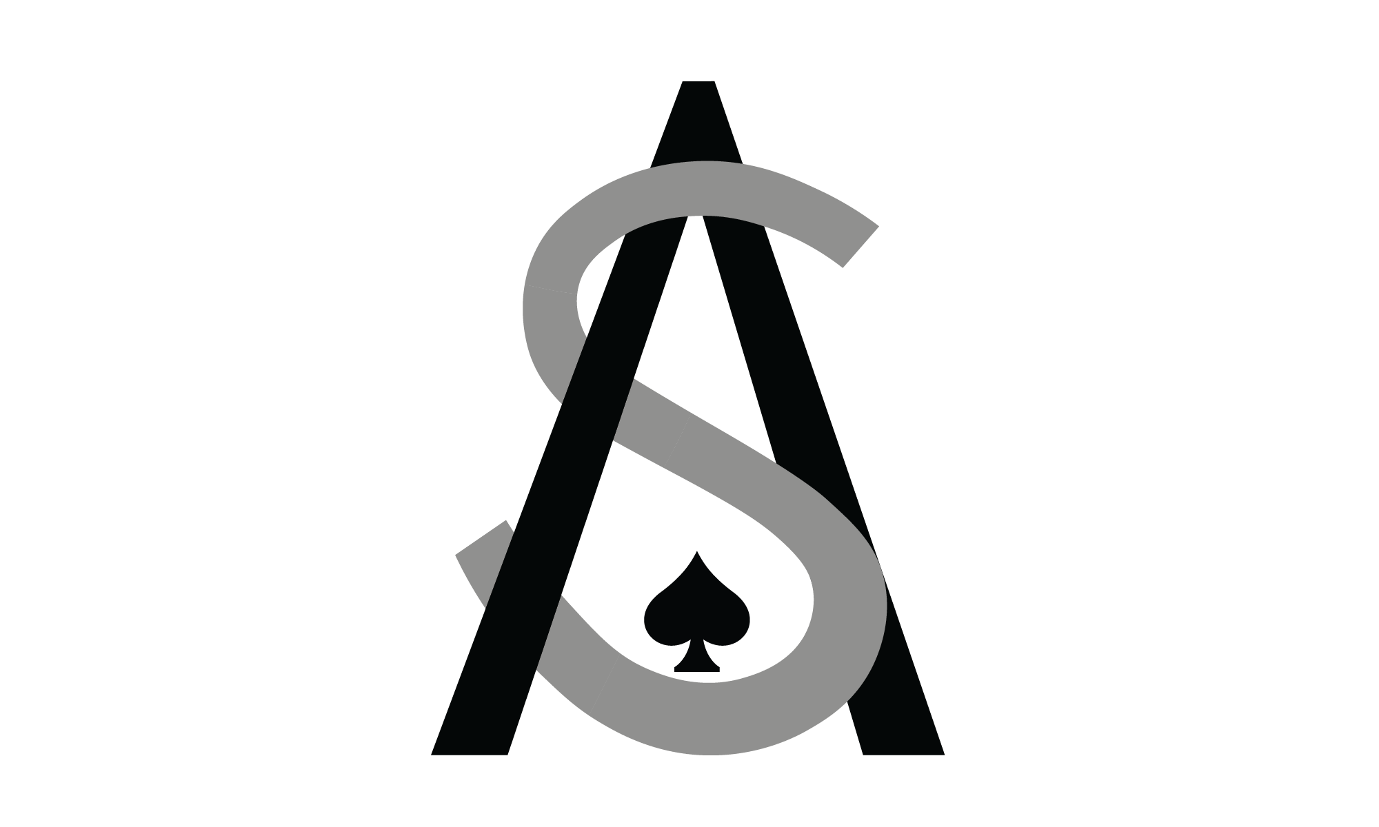 Space Ace logo: interlocking S and A monogram with a spade motif
